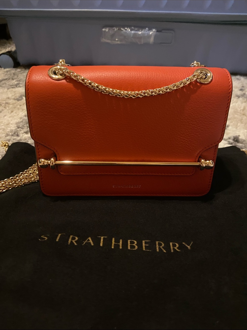 Strathberry East/West Mini Crossbody Orange (New with dust bag) - Picture 2 of 6